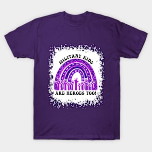 Military Kids Are Heroes Too Purple Up For Military Child Month T-Shirt